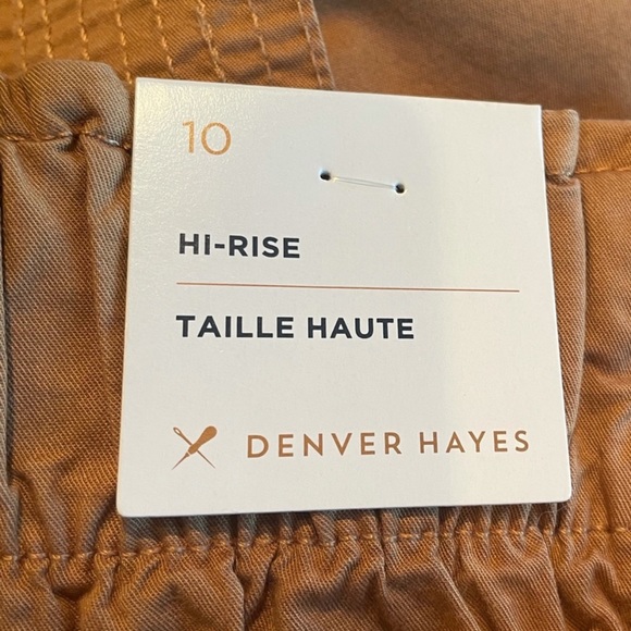 Denver Hayes NWT paper bag waist high rise camel brown tan color bohemian size10 - Picture 5 of 9